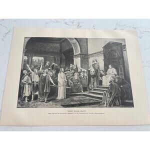 Christ Before Pilate, Michael Munkacsy, Christian Art, Book Page, 1888